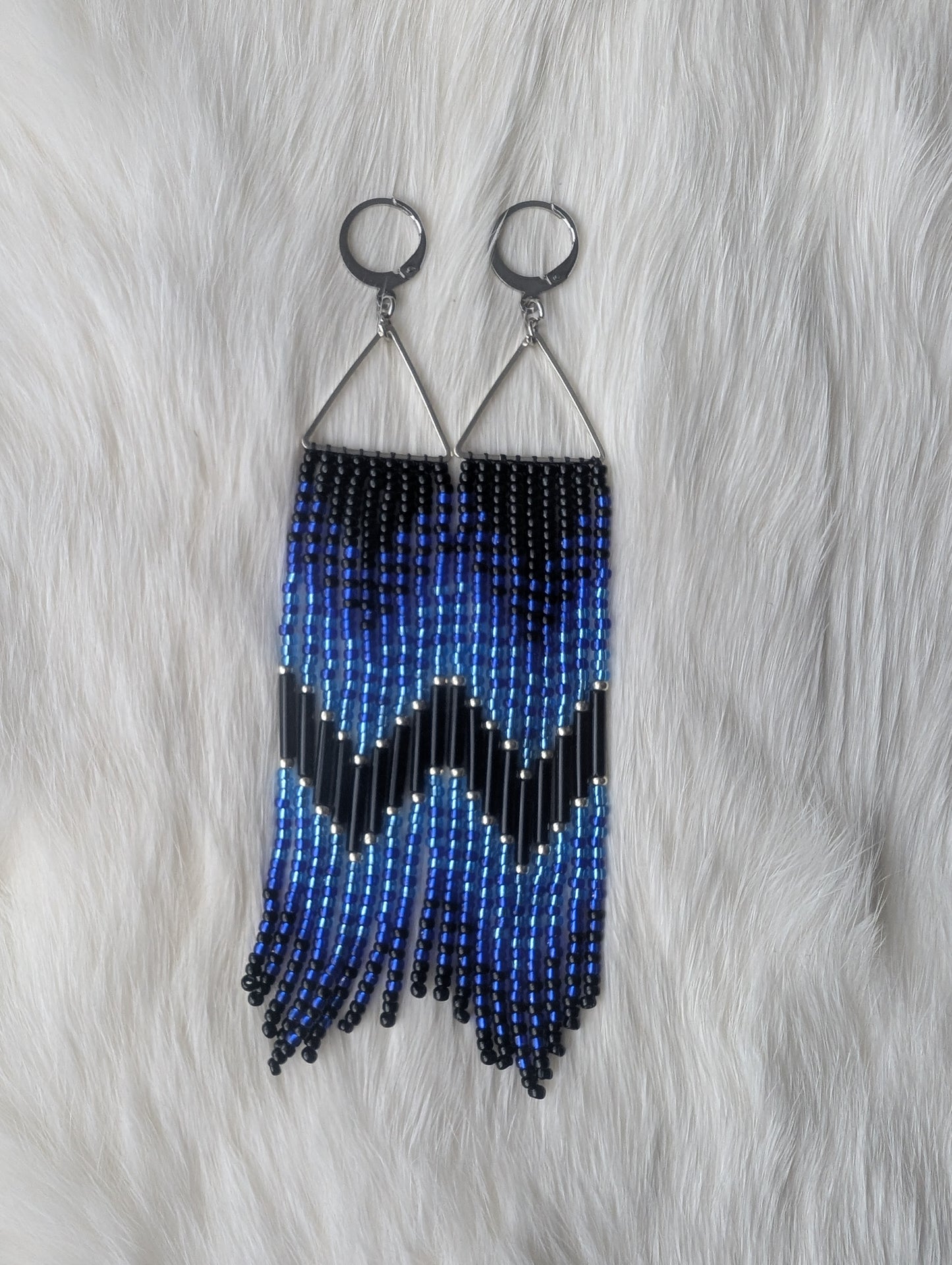 Black & Cobalt & Sapphire Triangle Fringe 💙