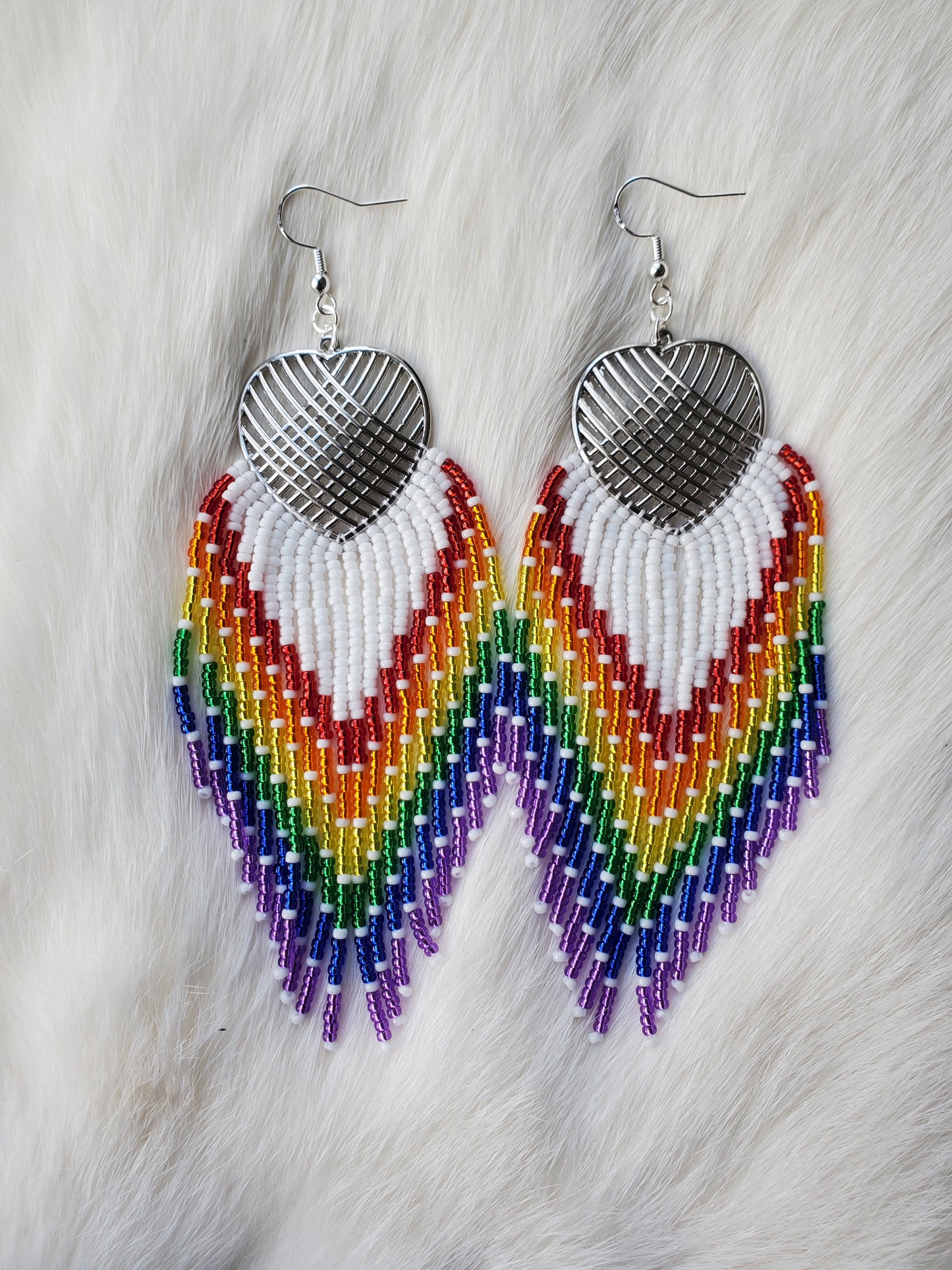 Crossed Heart Rainbow Fringe