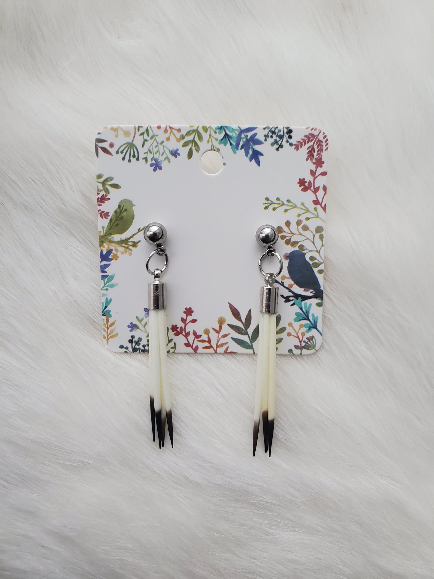 Natural Porcupine Quill Earrings