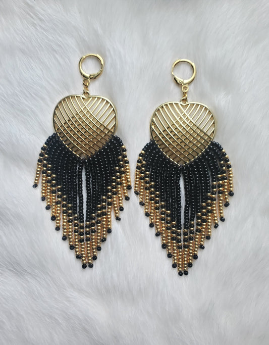 Black & Gold Crossed Hearts