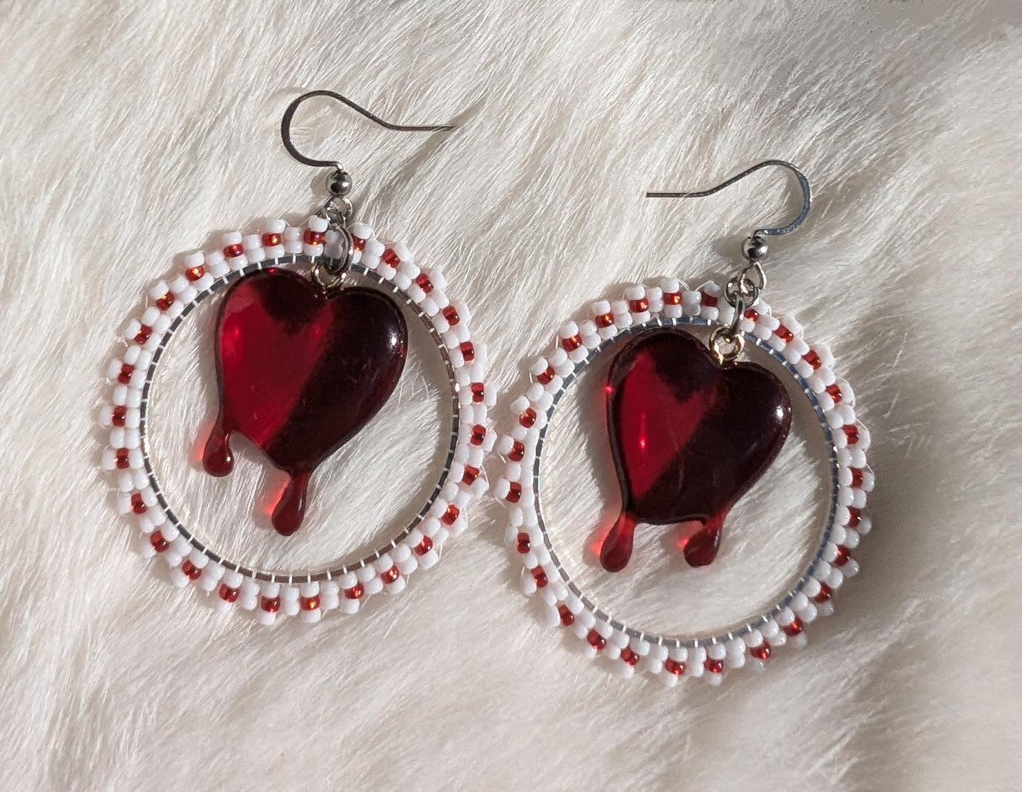 Bleeding Heart Hoops (White)