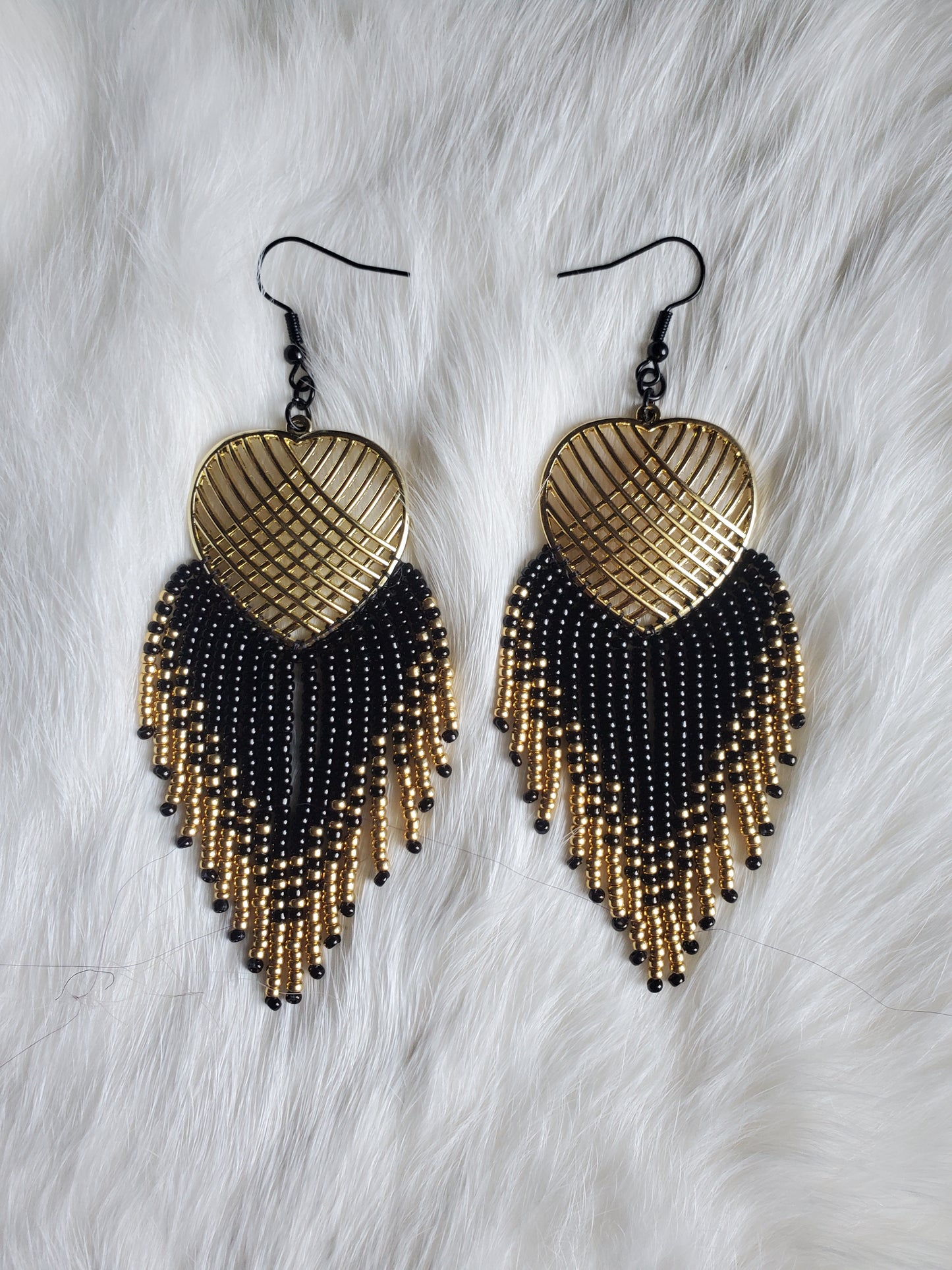 Black & Gold Crossed Hearts