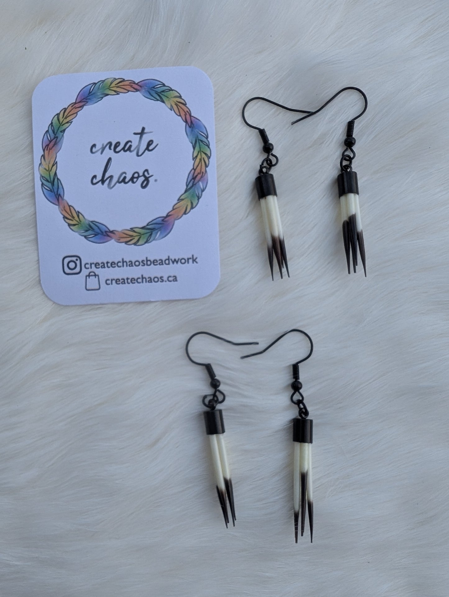 Porcupine Quill Earrings (Black)