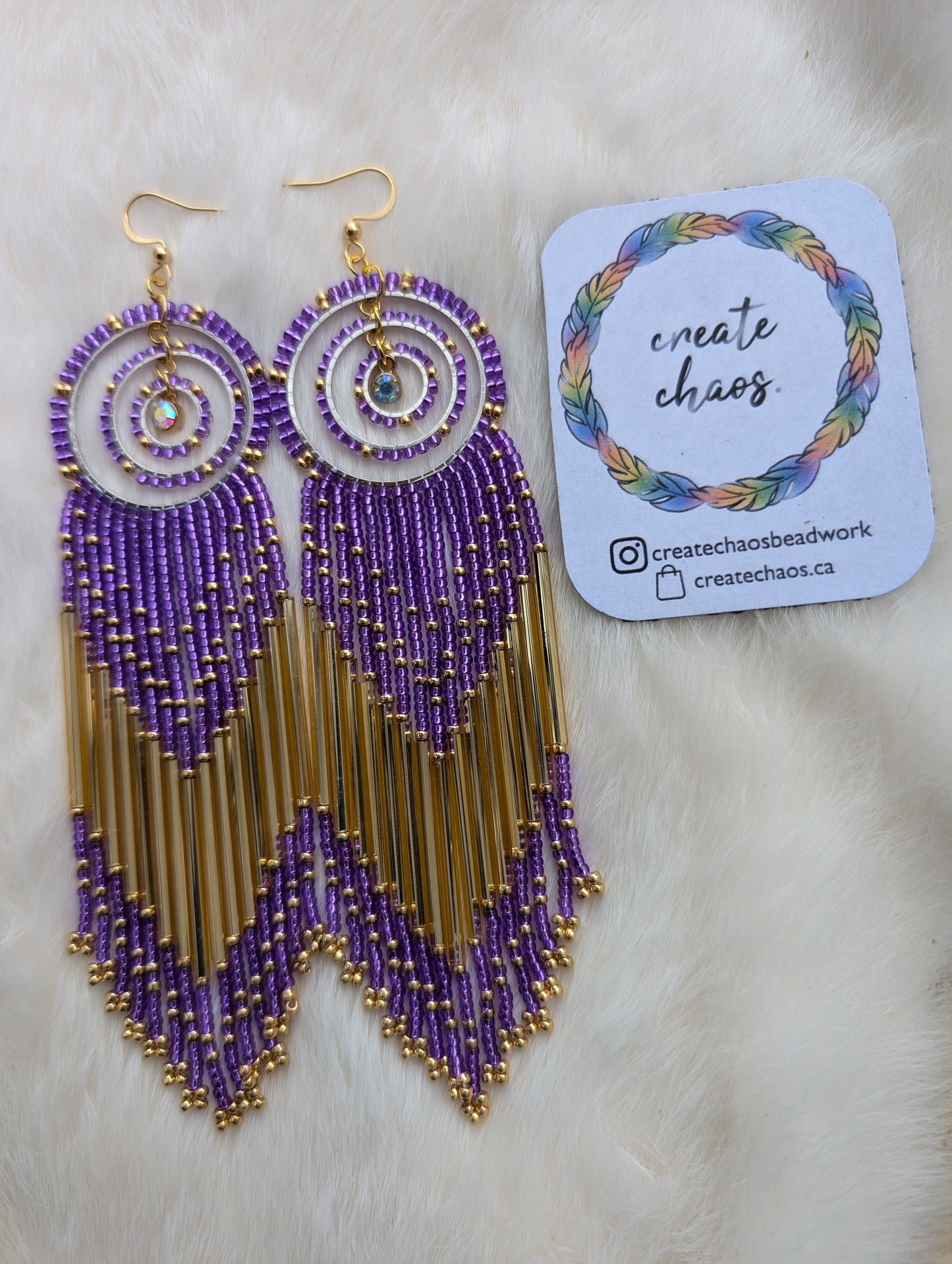 Gold & Purple Multi Hoops