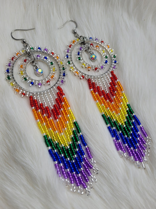 Rainbow Crystal Multi Hoops 🌈