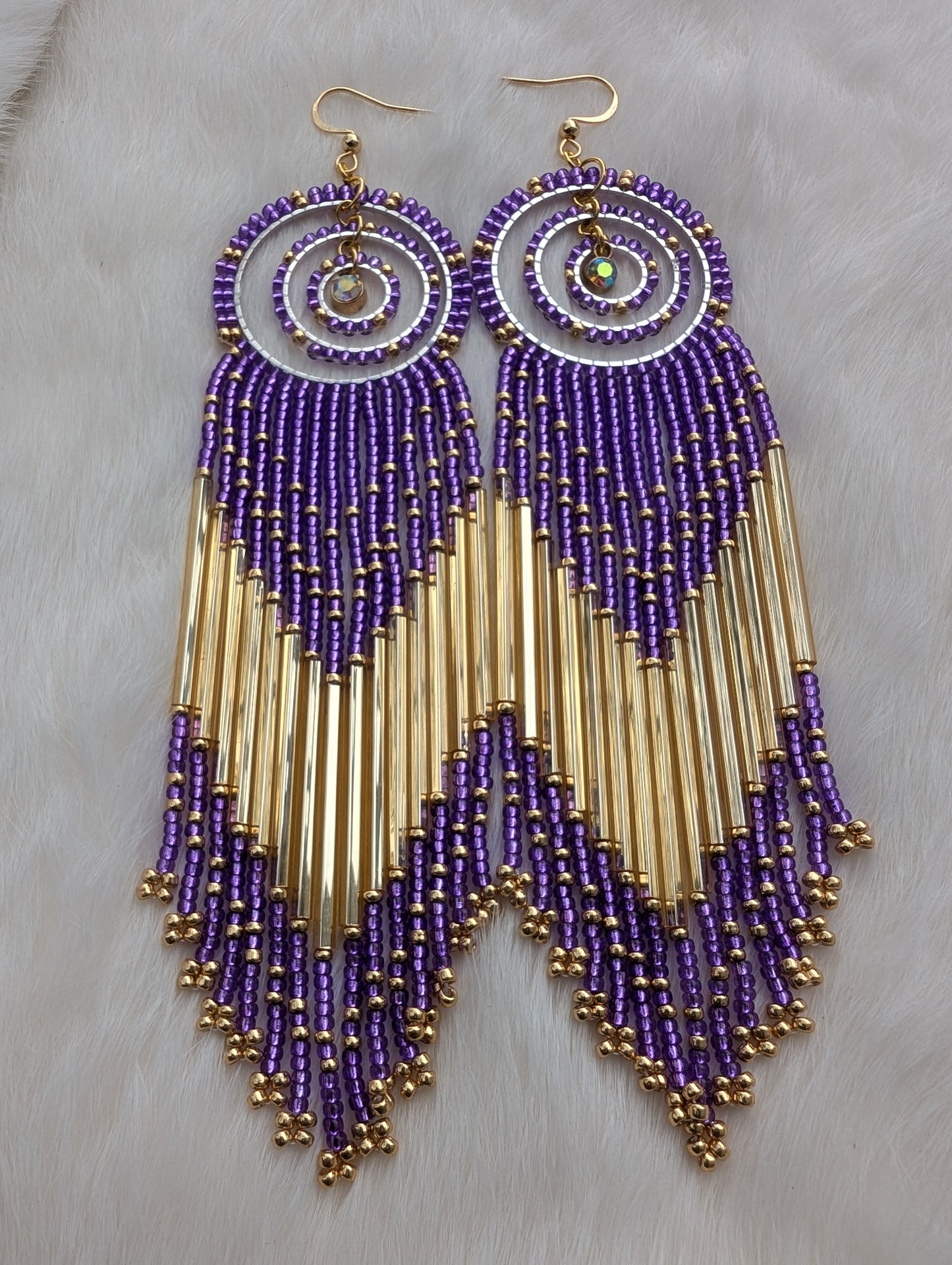 Gold & Purple Multi Hoops